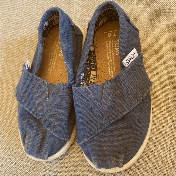 TOMS Kids - Baby Tom's Tiny Alpargata Canvas Size 6 T Walker Shoe - Picture 5 of 11